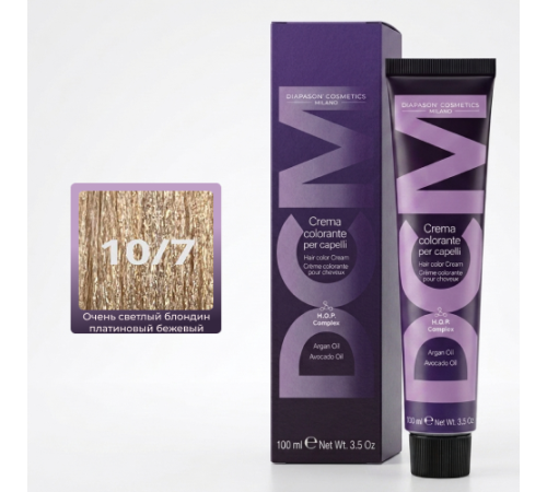 DCM Hair Color Cream HOP Complex 10.7 Перманентный краситель для волос с низким содержанием аммиака 100 ml