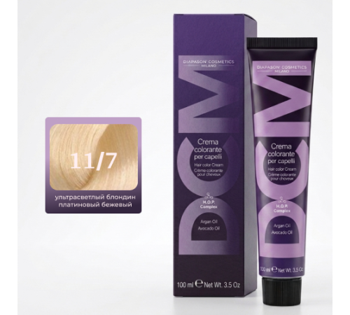 DCM Hair Color Cream HOP Complex 11.7 Перманентный краситель для волос с низким содержанием аммиака 100 ml