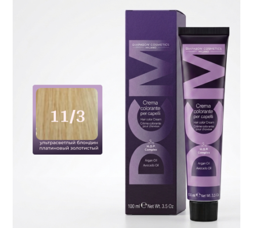 DCM Hair Color Cream HOP Complex 11.3 Перманентный краситель для волос с низким содержанием аммиака 100 ml