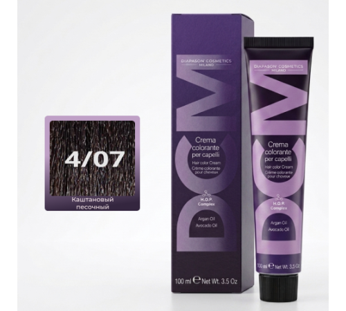 DCM Hair Color Cream HOP Complex 4.07 Перманентный краситель для волос с низким содержанием аммиака 100 ml