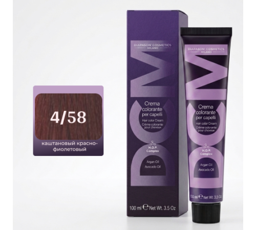 DCM Hair Color Cream HOP Complex 4.58 Перманентный краситель для волос с низким содержанием аммиака 100 ml