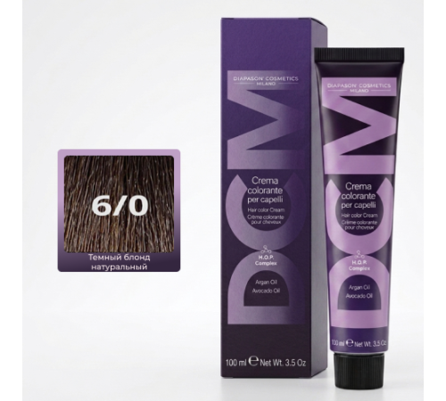 DCM Hair Color Cream HOP Complex 6.0 Перманентный краситель для волос с низким содержанием аммиака 100 ml