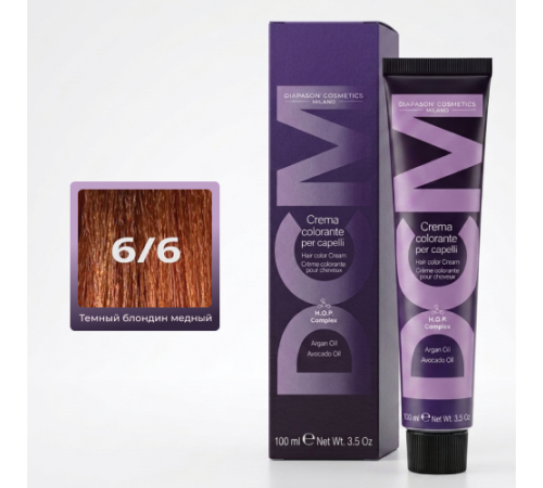 DCM Hair Color Cream HOP Complex 6.6 Перманентный краситель для волос с низким содержанием аммиака 100 ml