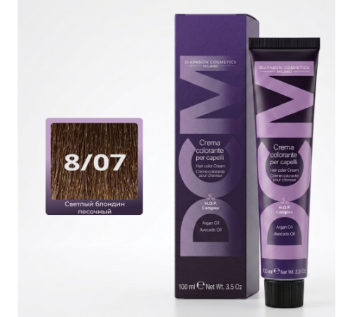 DCM Hair Color Cream HOP Complex 8.07 Перманентный краситель для волос с низким содержанием аммиака 100 ml