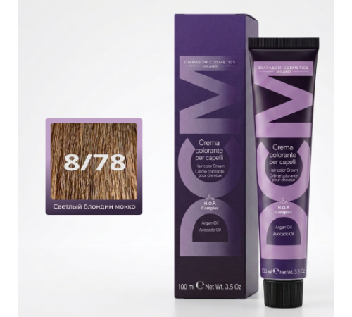 DCM Hair Color Cream HOP Complex 8.78 Перманентный краситель для волос с низким содержанием аммиака 100 ml
