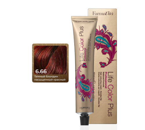 LIFE COLOR PLUS 6.66 Стойкая крем-краска для волос 100 ml
