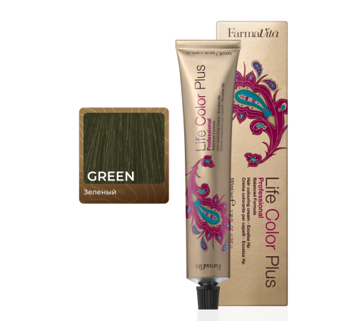 LIFE COLOR PLUS GREEN Стойкая крем-краска для волос 100 ml