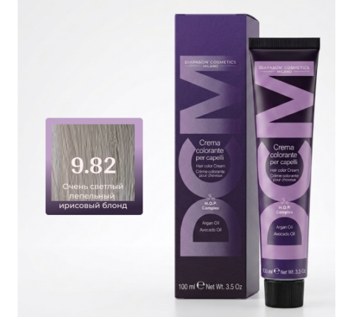 DCM Hair Color Cream HOP Complex 9.82 Перманентный краситель для волос с низким содержанием аммиака 100 ml