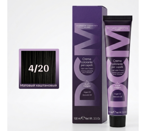 DCM Hair Color Cream HOP Complex 4.20 Перманентный краситель для волос с низким содержанием аммиака 100 ml