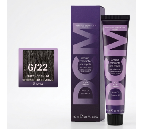 DCM Hair Color Cream HOP Complex 6.22 Перманентный краситель для волос с низким содержанием аммиака 100 ml
